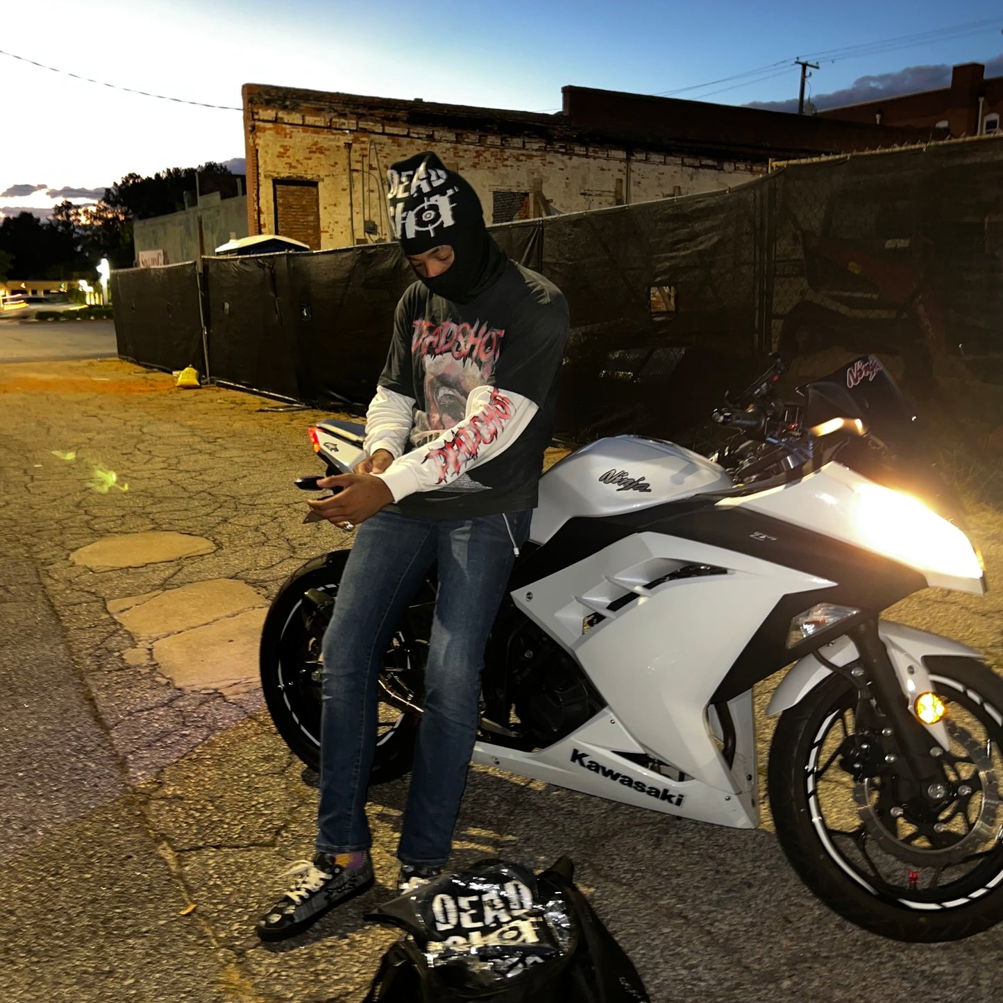 DeadShotClub “DeadShot” Beanie (White/Black)